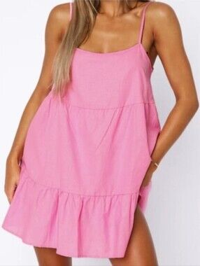 NWOT White Fox Boutique She's The Boss Mini Dress - Pink, size Small